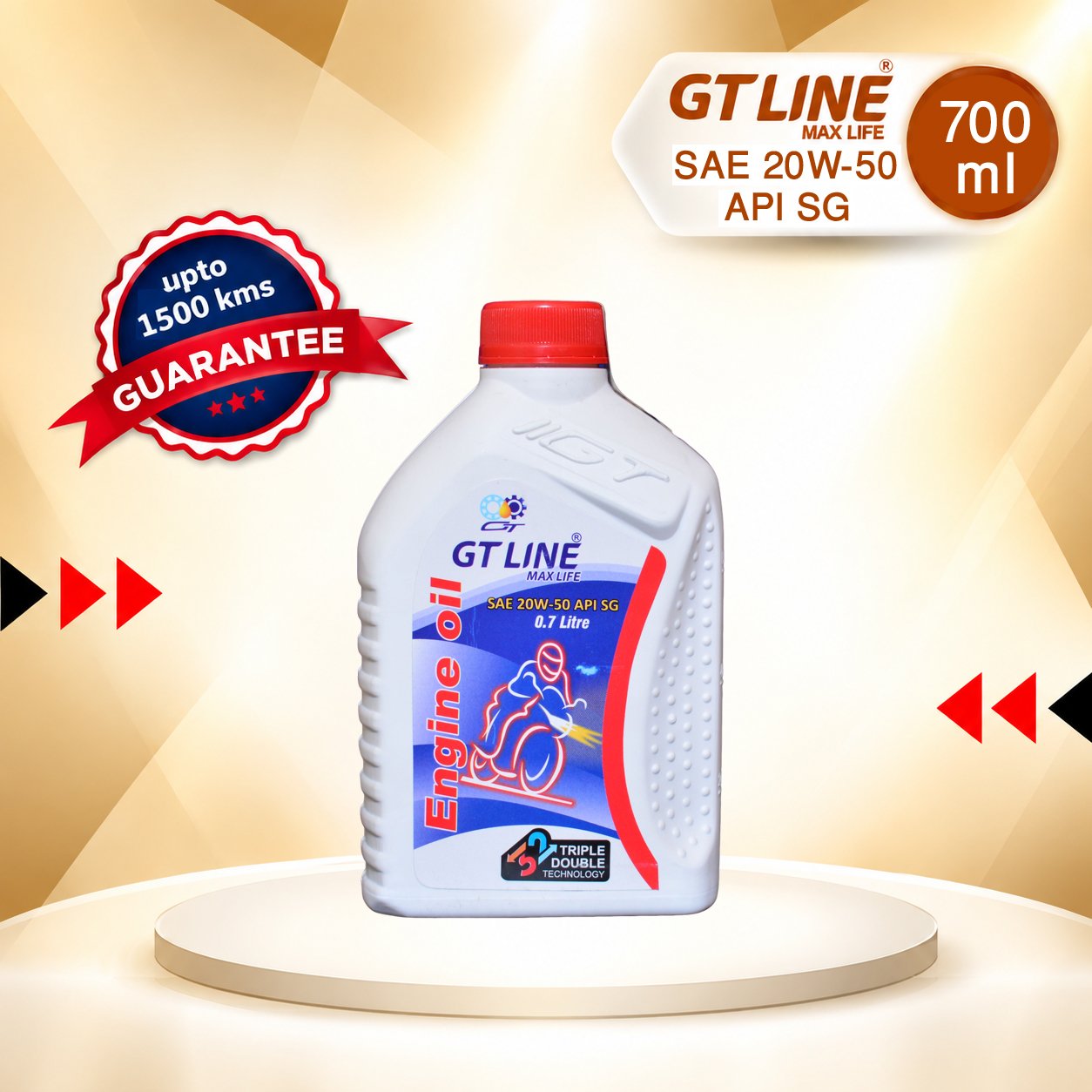 GT Line Engine Oil 700ml
For All 70cc Bikes
SAE 20W-50 , API SG