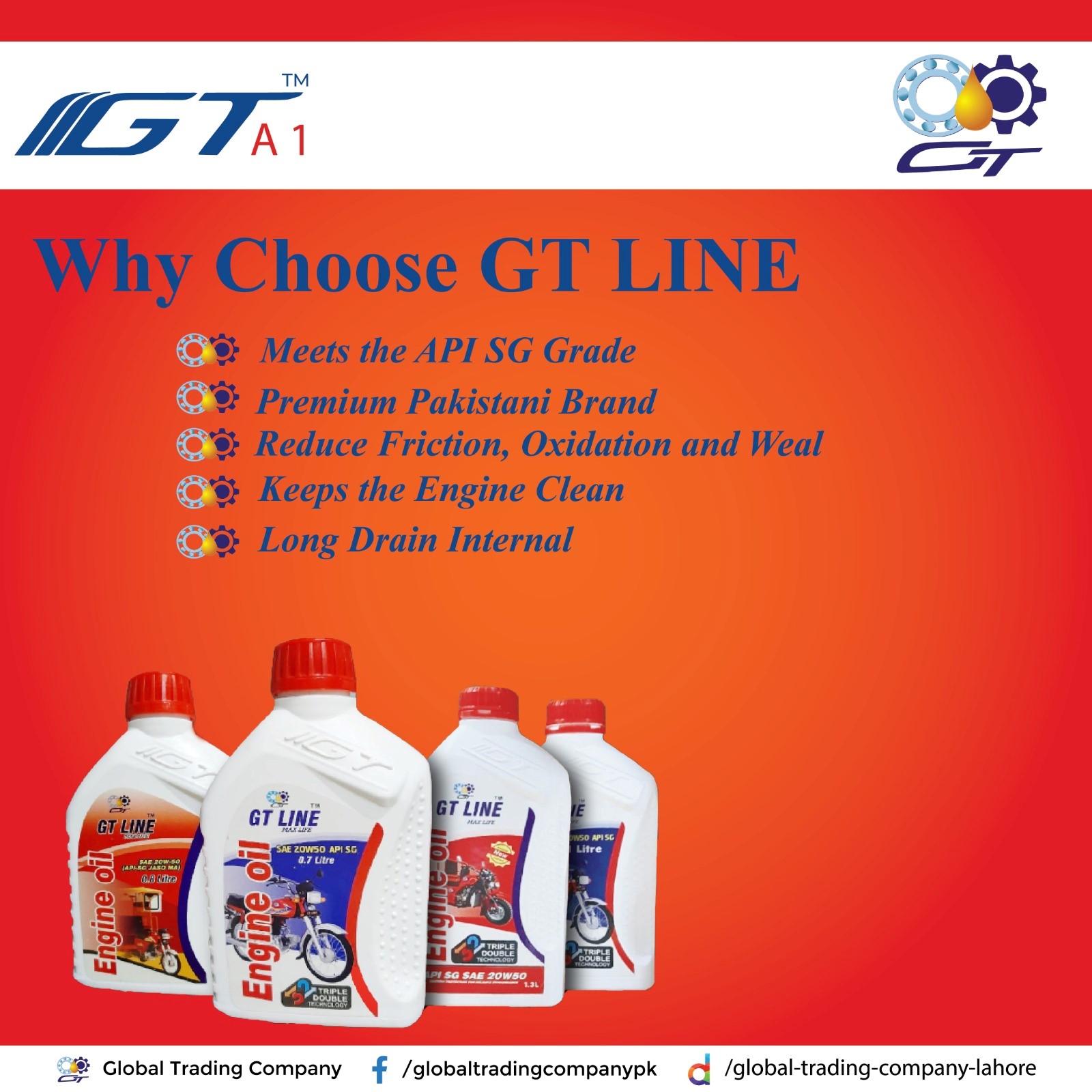GT Line Engine Oil 0.8L 20W50 For Rikshaw - Image 2